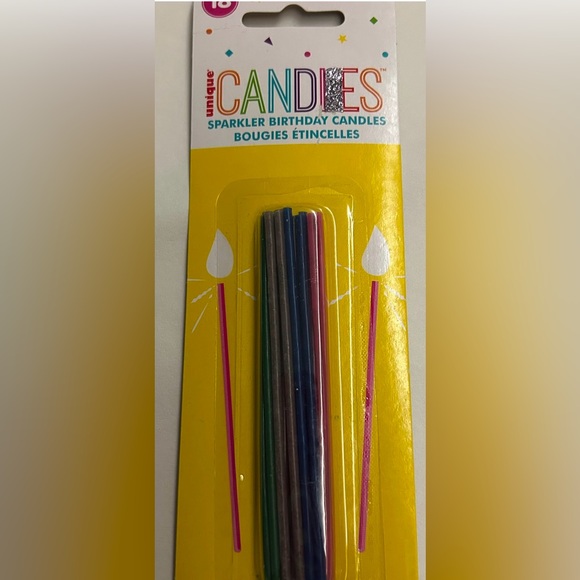 New 2 Packages Unique Candles 3 7/8" 36 Total Candles Sparkler Pink Blue Green - Picture 6 of 13